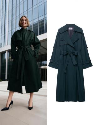 Trench Impermeabil cu Curea Stil European & American Toamna 2025