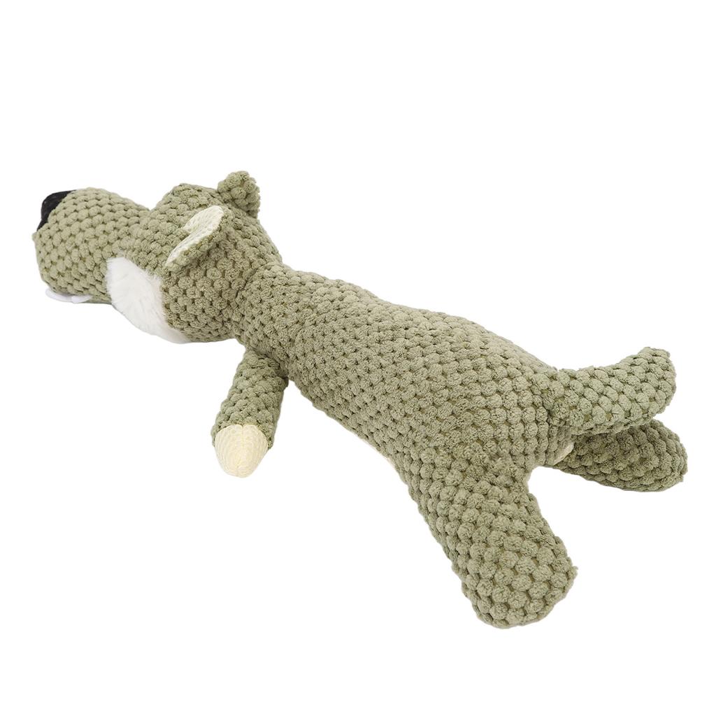 Hund Quietschspielzeug Zahnreinigung Interaktiv Niedlich Wolf Form Plüsch Welpen Kauspielzeug für Kleine Mittelgroße