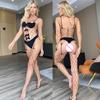 Sexy durchsichtige Bodystockings mit offenem Schritt, Mode, schwarze Strumpfhosen, Dessous-Set, erotischer Spitzen-Jumpsuit, Strampler, sexy Nachtclub-Kleidung
