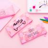 Cute Kawaii pink cat Pencil Case School Supplies for girls Stationery Gift large Pencil bag Transparent pen Bag School Tools