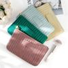 2026 Velvet Cosmetic Bag Quilted Vertical Stripe Suede Clutch Bag Women's Premium Sense Multifunctional Small Sundries Storage Bag
