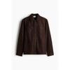 H M Textured oversHirt Regular Fit Brown