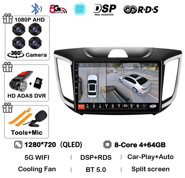 Android 14 Carplay Car Stereo Radio For Hyundai Creta Ix25 2015 2016 2017 2018 2019 2din Multimidia Video Player GPS Head Unit