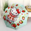 1PC Strawberry Hello Kitty Automatic Folding Umbrella | Vibrant Motif & Compact Design for Everyone, On-the-Go Essential - Gift-Worthy Style Yy2509300