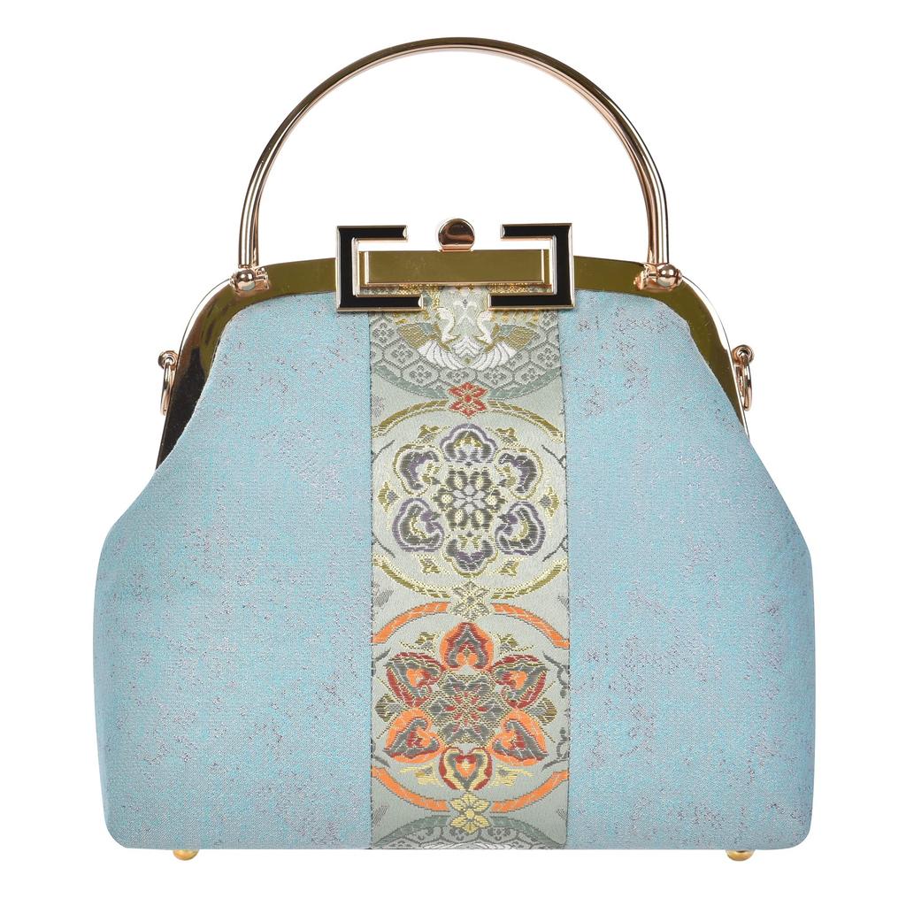 Shoulder Hand Tote Bag Japanese Clothing Furisode Hakama Nishijin Ori Gamaguchi Crossbody Bag 2way Lightweight Birthday Cherry Blossom Floral Pattern