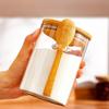 Round Glass Storage Jar with Spoon - High Borosilicate, Multi-purpose Transparent Sealed Container for Tea, Grains, or Flowers