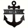 Sleek Black Metal Wall Decor Custom Engraved Anchor Initial Home Party Gift