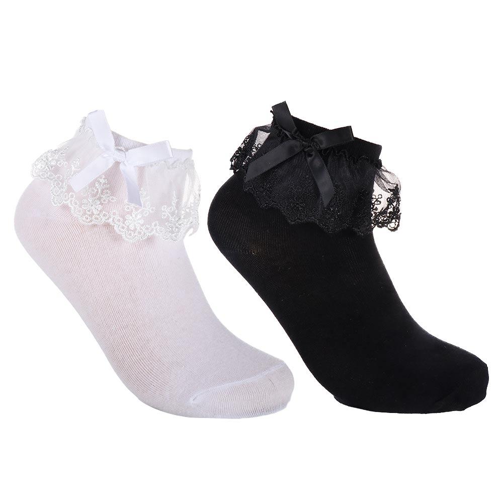 Girl Bow Knot Breathable Cotton Princess Socks Short Sock Ankle Sock Lace Ruffle