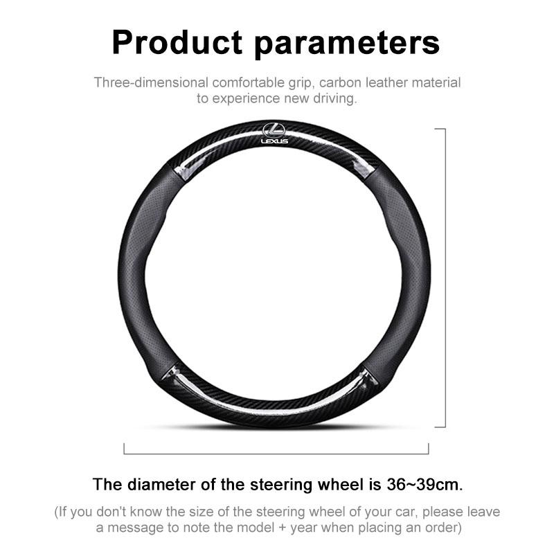 Car Steering Wheel Cover Breathable Anti Slip Carbon Fiber Leather Steering Cover For Lexus IS250 IS200 CT200h GS300 LS430 RX450h LX570 IS300 ES RX LS