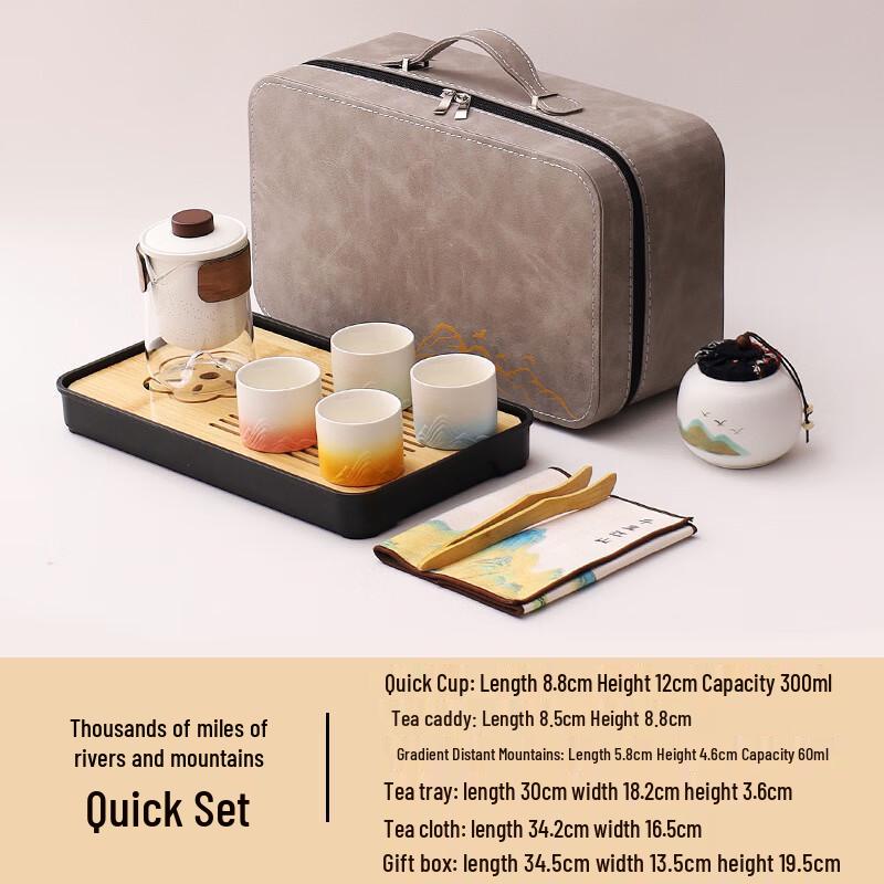 Japanese Ceramic Portable Tea Set