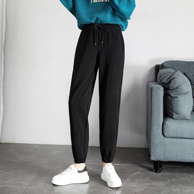 Women's Mid Rise Drawstring Waist Joggers Loose Fit Sweatpants Thick Solid Casual Winter Trousers