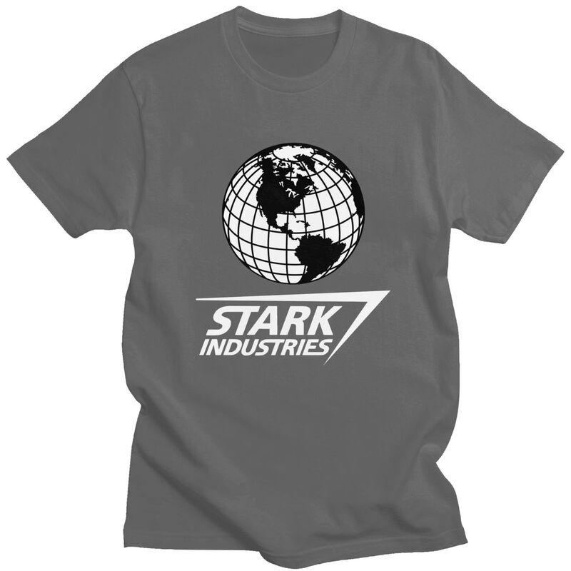Custom Stark Industries T Shirts for Men Pure Cotton Tee Tops Tshirts Short Sleeve Casual Tshirt