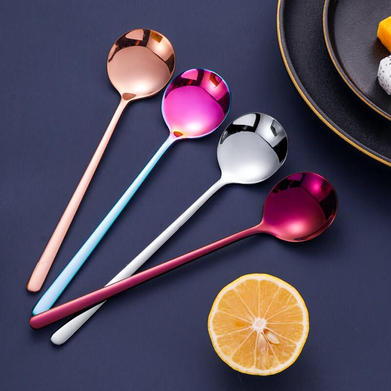 RuHan 304 Stainless Steel Korean Style Round Spoon