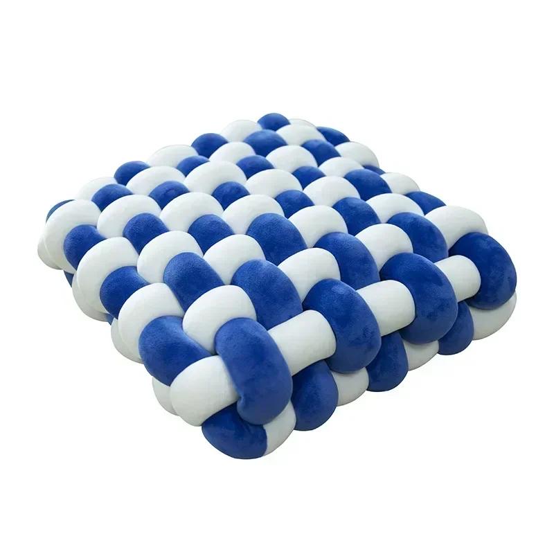 Knotted Square Cushion Nordic Aesthetic Stuffed Pillow Office Chair Decorative Plush Pillow Sleeping Back Knot Hand-made Cushion