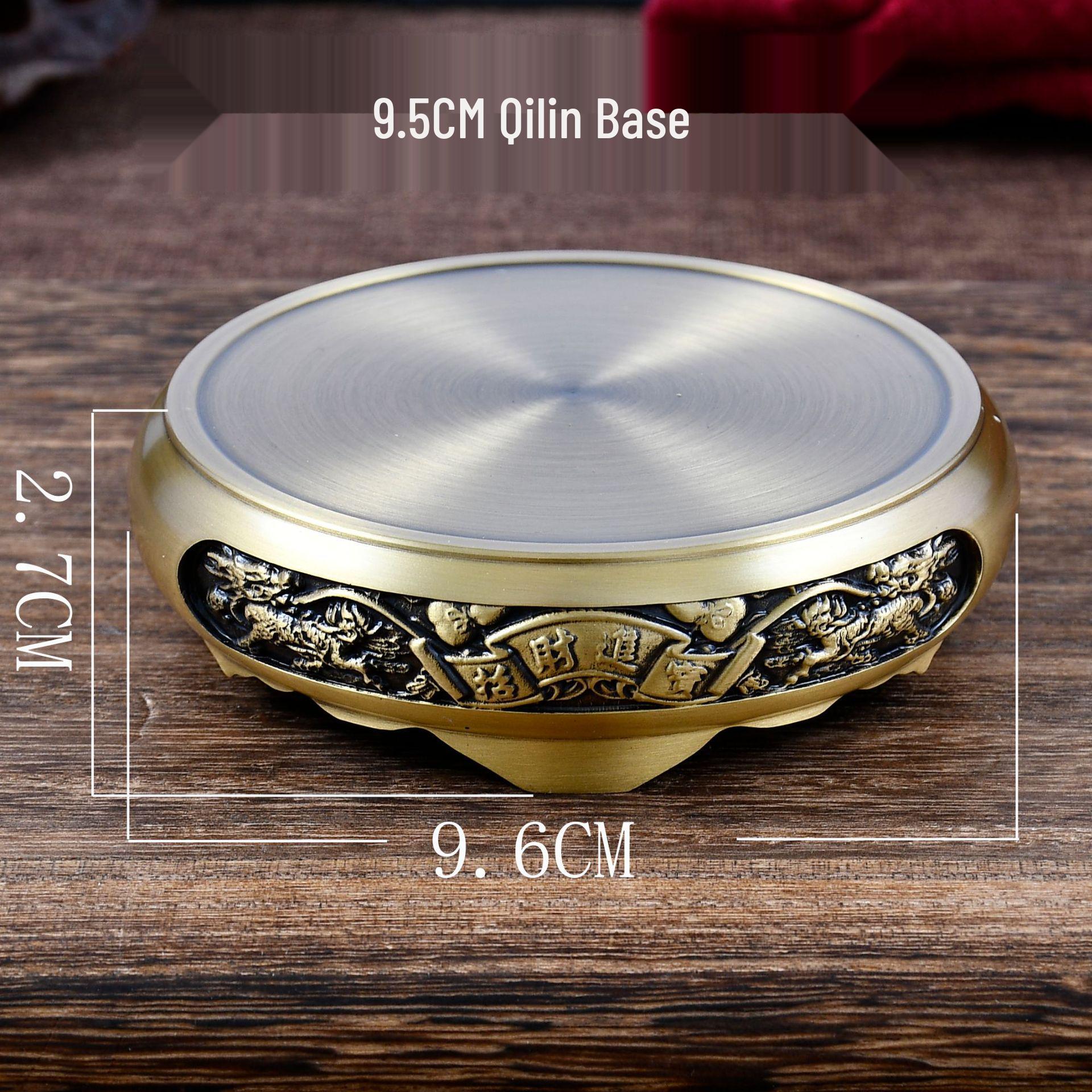 Brass Qilin, Golden Lotus, and Plum Blossom Base Set