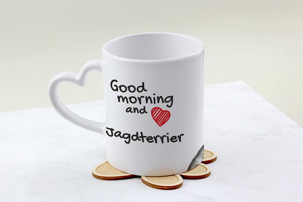 Jagdterrier - Cup with a Dog, Adorable Cup with a Heart-shaped Handle, Universal Gift from the Art-Dog Brand