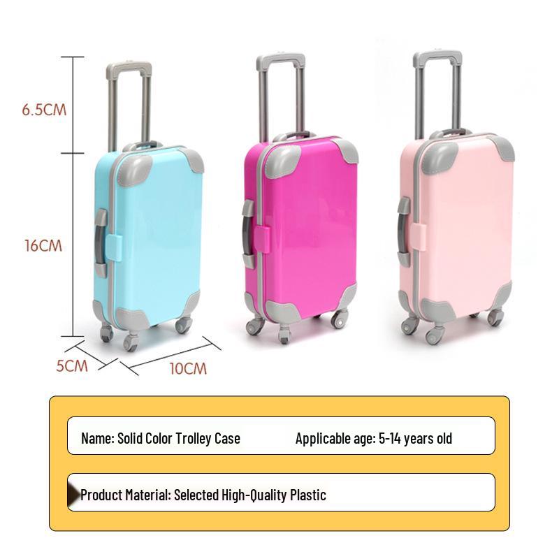 Mini False Eyelash Storage Trolley Case - Solid Color Cosmetics Suitcase Toy