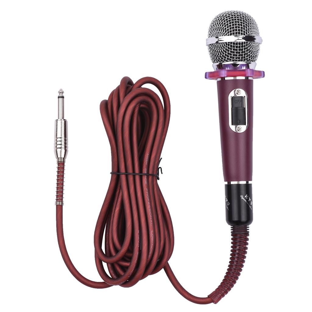 Dynamic Handheld Cardioid Condenser Microphone Wired Mic 4.5m 15ft Cable 6.35mm Plug for Music Singing Karaoke Stage
