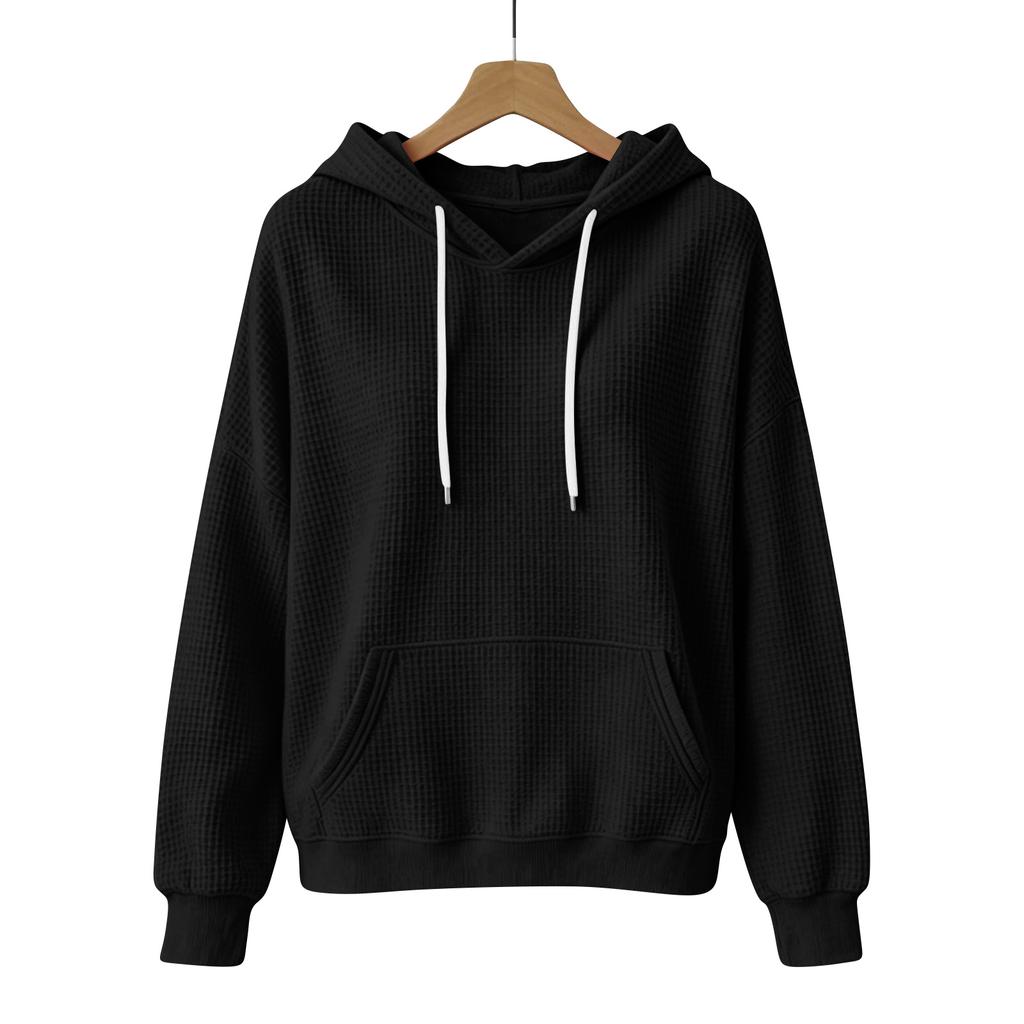 Women's Long Sleeve Hooded Pullover Sweatshirt with Pockets Color
