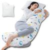 Genki Life Body Pillow, Large, 120cm, S-Shaped, Suitable for Pregnancy and Men, Includes 200g of Refill Cotton, Adjustable Volume, Supports Side Sleep