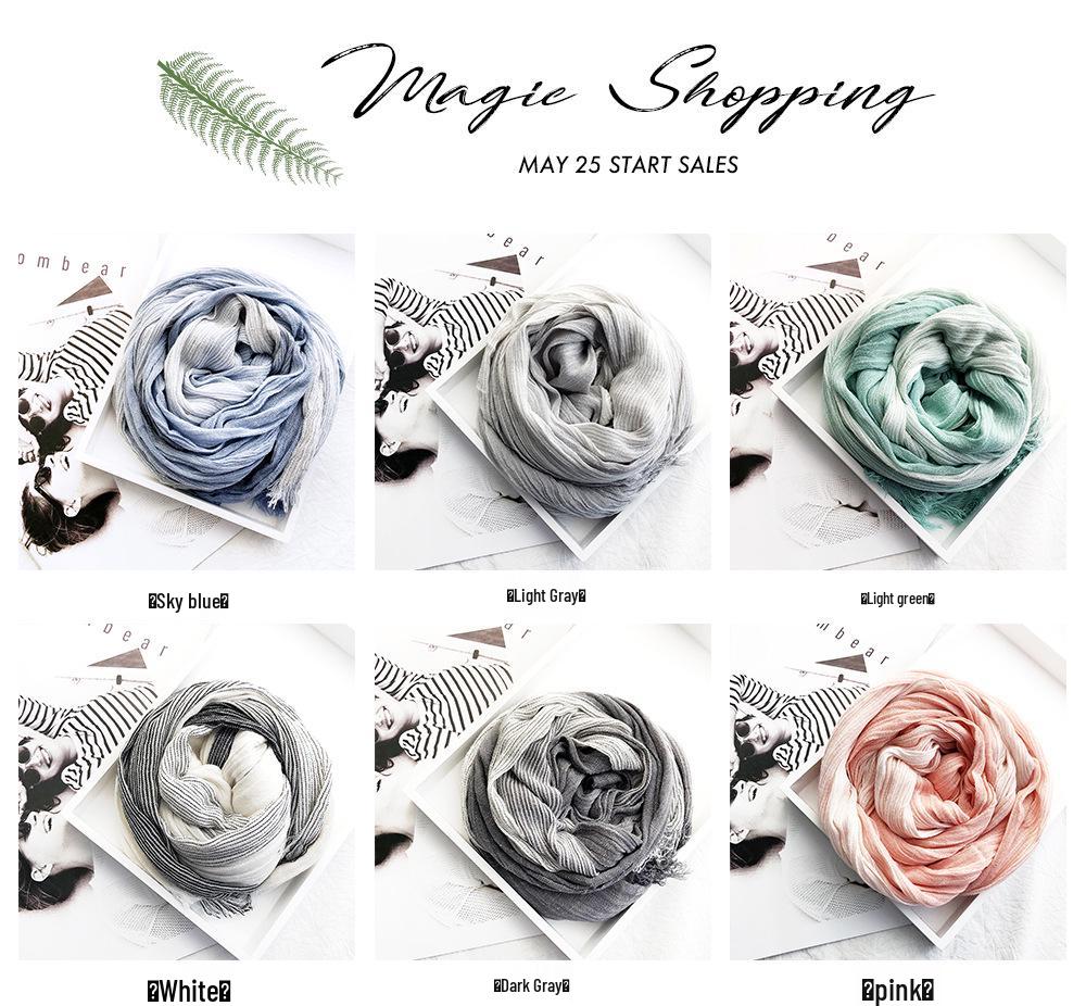 Japanese & Korean Style Autumn/Winter Unisex Striped Scarf In Cotton, Linen & Silk