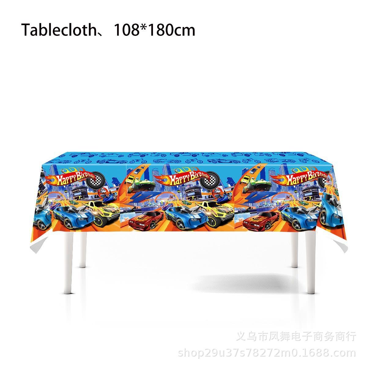 

Набір для дня народження Hot Wheels Racing Паперова тарілка Паперові стакани Паперова скатертина Прапорець Топпер для торта Повітряні кулі Святкові прикраси