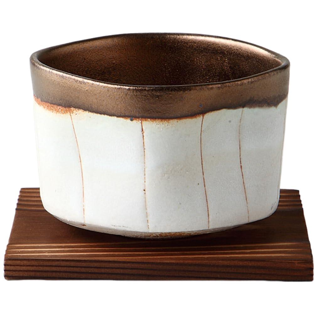 

Matcha W9 x D9 x Ippuku Tokusa Tea Banko Made in Japan Ale-net Bowl, H6cm, Bowl, Gold-Painted Design, White, Ceremony, Ware, белый