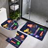 Fixies Customize Your Name Bathroom 3Piece Flannel Mat Set Bath Mat Set Toilet Coverushaped Foot Pad Gift Bathroom Decor