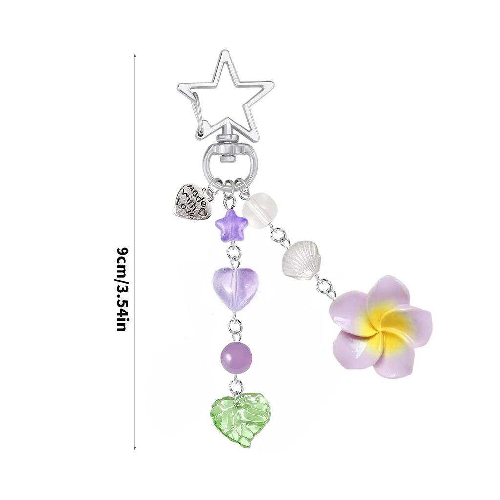 Uroczy Akrylowy Wisiorek z Kwiatami Brelok do Toreb Akcesoria Lekki Koralikowy Zawieszka do Telefonu Modna Dekoracja