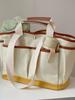 Korean Large Capacity Versatile Canvas Mommy Bag - Lightweight Crossbody Tote for Mother and Baby
