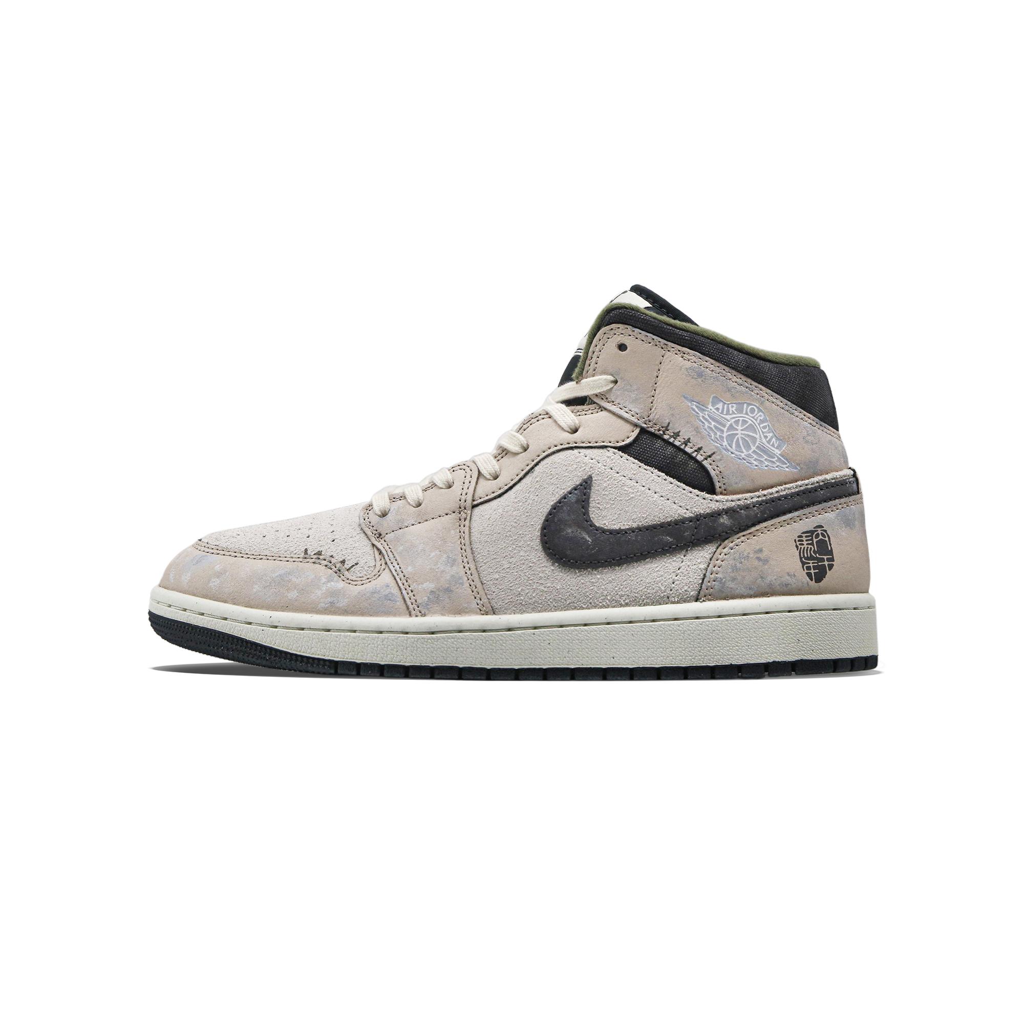 Jordan Air Jordan 1 Год Лошади CNY Шпоры Пламя Средние Винтажные Баскетбольные Кроссовки Мужские Серые HV4091-102(Команда81В) 42.5