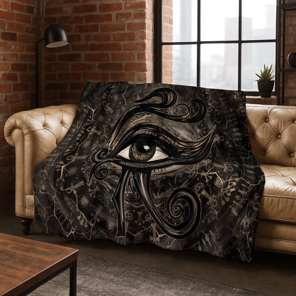 Ancient Egyptian Hieroglyphic Symbols Carved Murals Flannel Blanket,Cozy Soft Throw Blanket for Home Bedroom Bed Sofa Cover Gift