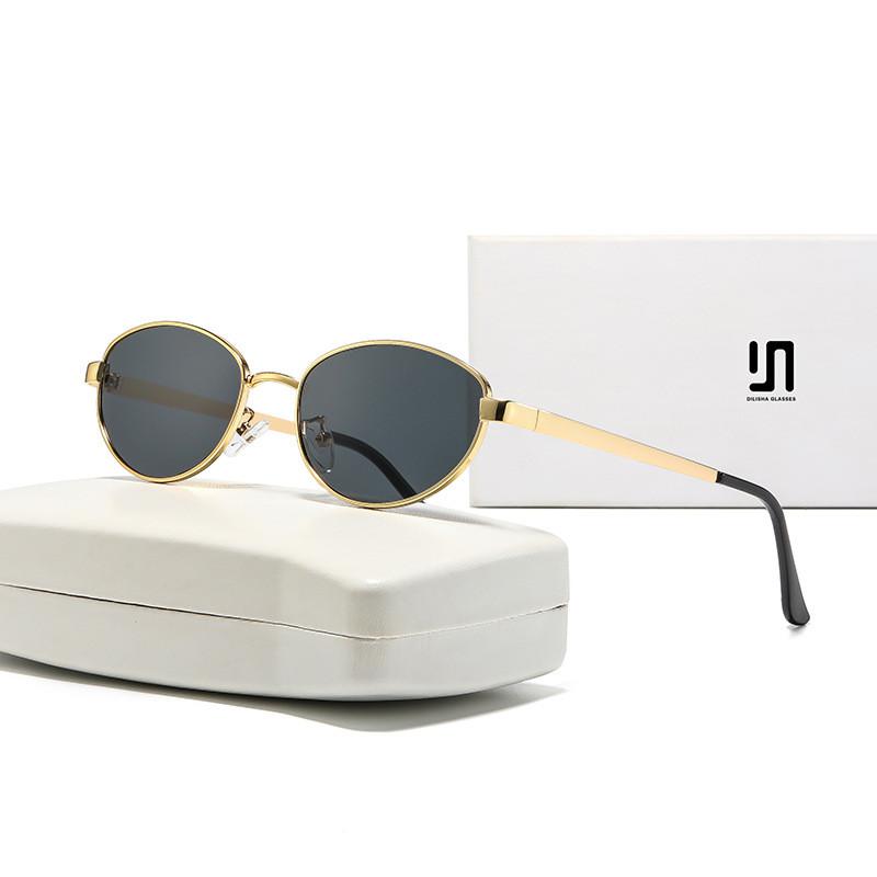 Polyhedron Cat Eye Sunglasses With Metal Frame Uv400 For Fashion Women