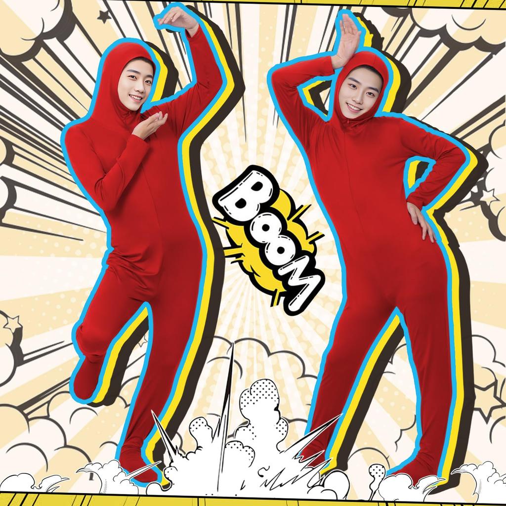 Formemory Full Body Zentai Costume with Open Perfect for School Welcome and Cultural Festivals Face, Stretchable, Cosplay, Halloween, Festivals,
