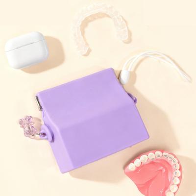 Custodia Rigida in Silicone con Chiusura a Scatto Anti-urto per Apparecchio Ortodontico con Fori di Aerazione Custodia Portatile per Allineatori Ortodontici per la Vita Quotidiana e i Viaggi