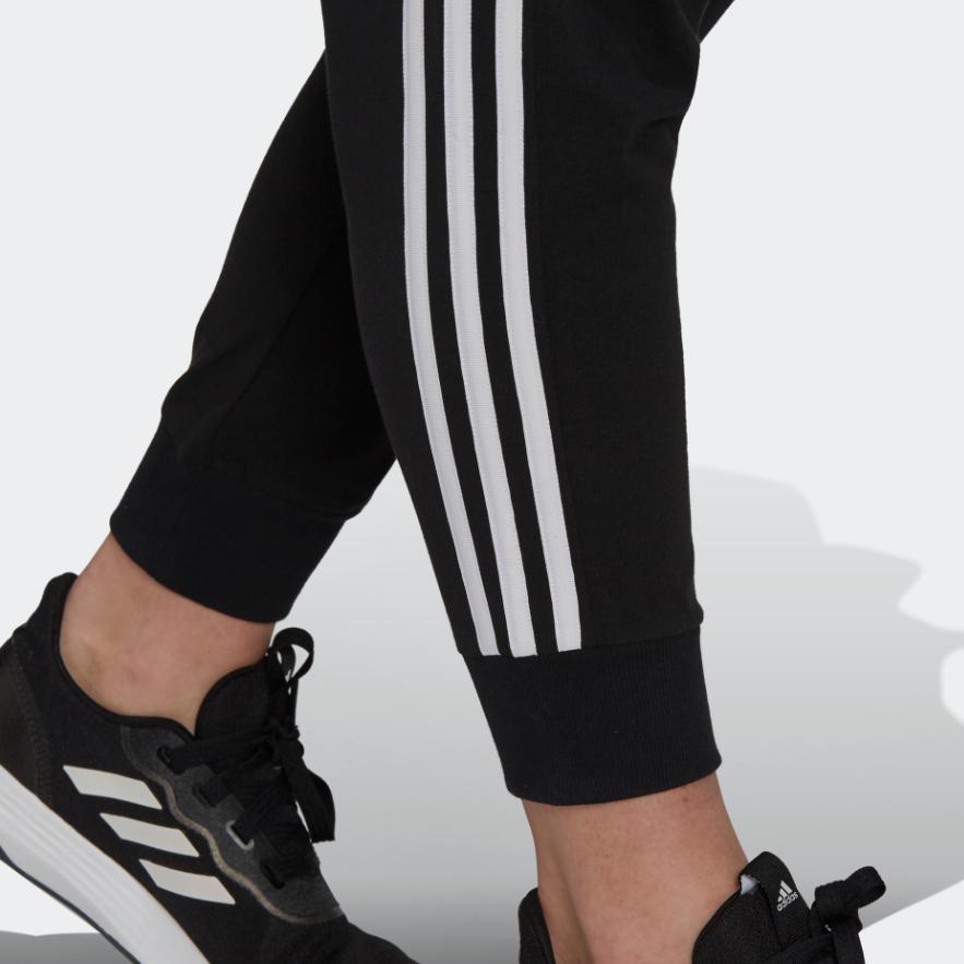 Adidas Retro Three-Stripe Cropped Joggers With Logo Women Bottoms Black GR9604