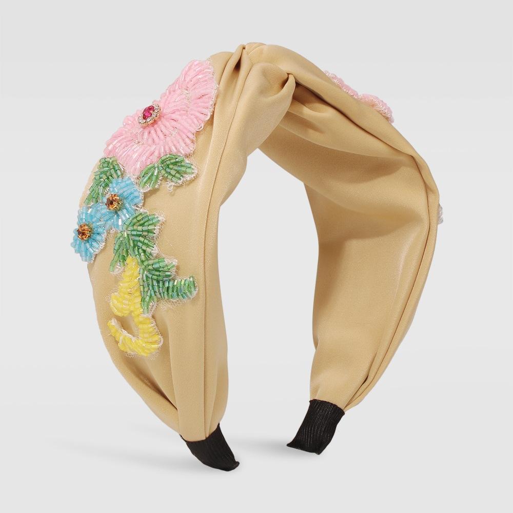 Colorful Rhinestone Headband Middle Knot Turban Hairband For Women Girls Handmade Casual Head Band New Fashion Hair Accessories