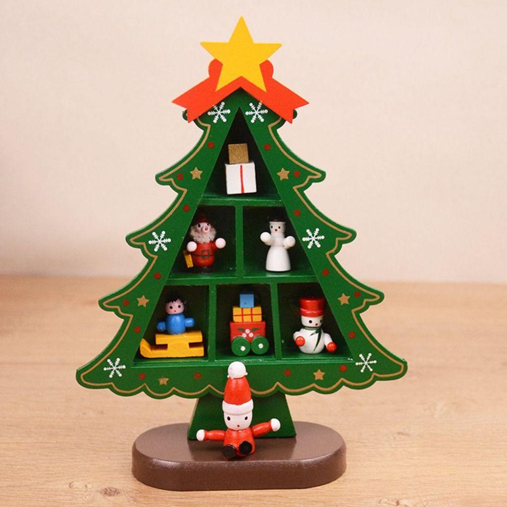 Creative Wooden Christmas Tree Ornament Mini Christmas Trees  Window Shop Mall