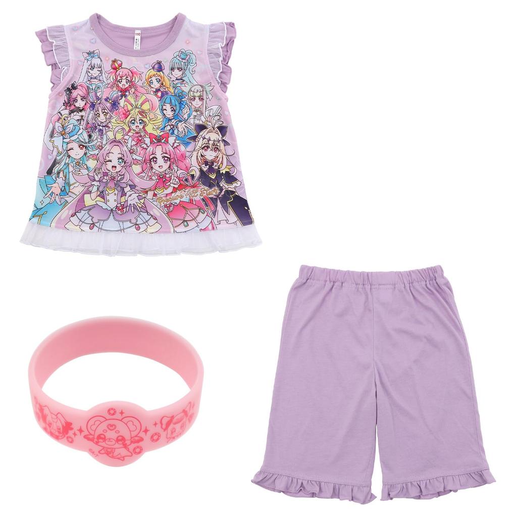Pretty Cure All Stars Pajamas 582 110cm Lavender Short-Sleeved, Courage-Boosting! Glow-in-the-Dark