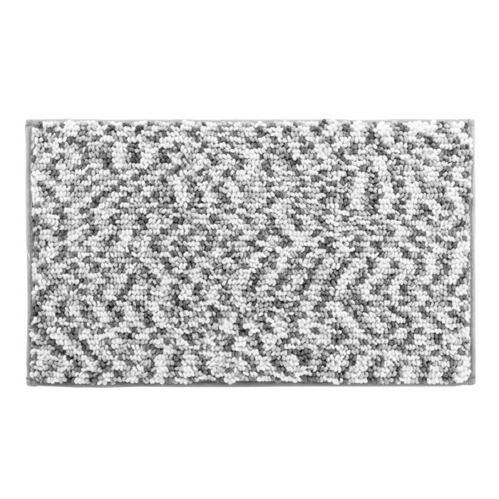 Tapis De Bain Microfibre 45 X 75 Cm Frizza Anthracite/blanc