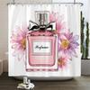 Ladies Perfume Flower Print Shower Curtain Fashion Bathroom Curtains Fashion Girly Women Polyester Bath Curtain Decor With Hooks