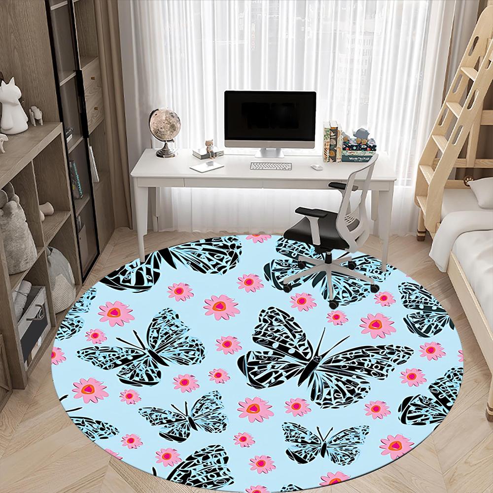 1pc Butterfly Floral Carpet for Office, Non-slip, Soft and Durable Office Rug, Perfect for Office yy260128012