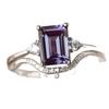 Creative Women's Couple Rings with Inlaid Purple Square Zirconia