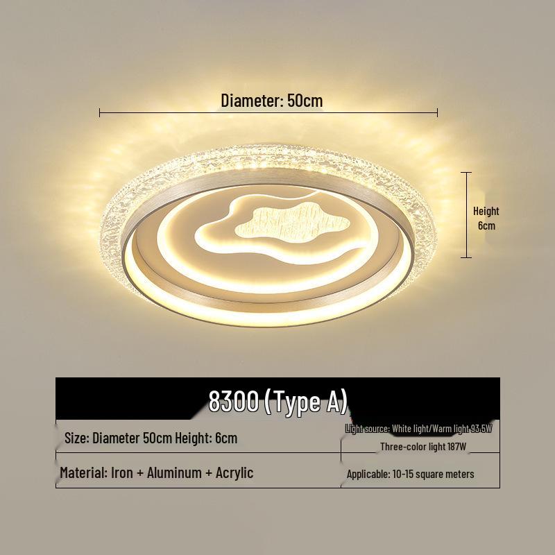 Elegant Crystal Ceiling Light - Modern, Minimalist, Eye-Protection Design for Luxury Bedrooms