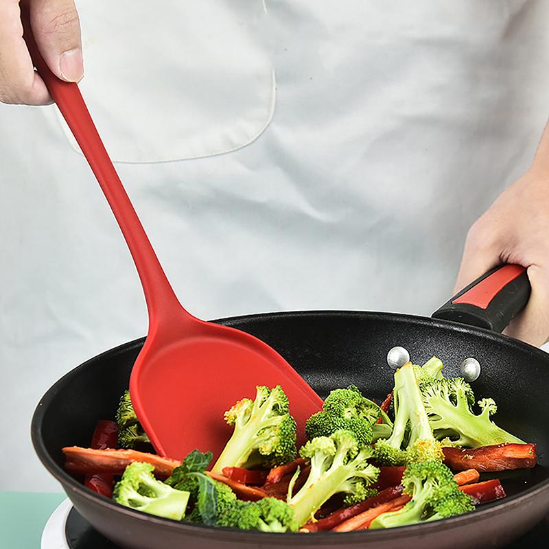 All-In-One Silicone Spatula Kitchen Items Heat Resistant Non-Stick Frying Pan Spatula Household Silicone Chinese Spatula