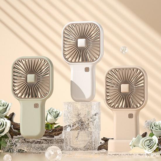 Portable Handheld Fan with Ice Cooling 6 Gear Wind Mini Personal Fans with Detachable Base Lightweight Rechargeable Fan for Office Travel Camping