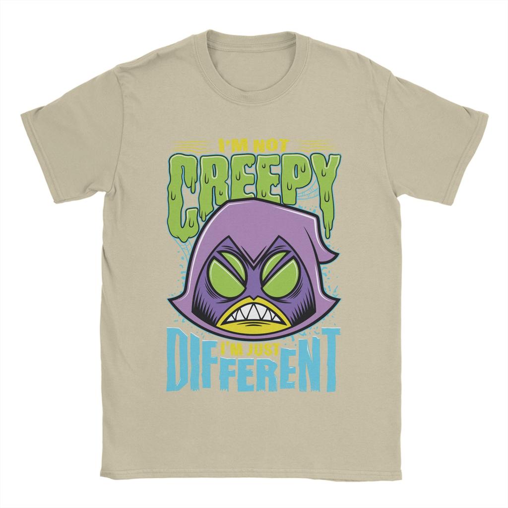 Herren Damen Teen Titans Go Raven Nicht Gruselig Ich Bin Anders T-Shirt Baumwoll-Tops Lustige Kurzarm Rundhals T-Shirts Einzigartiges T-Shirt