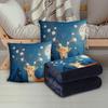 Custom Cartoon Plush Throw Pillow Blanket with Fleece Lining