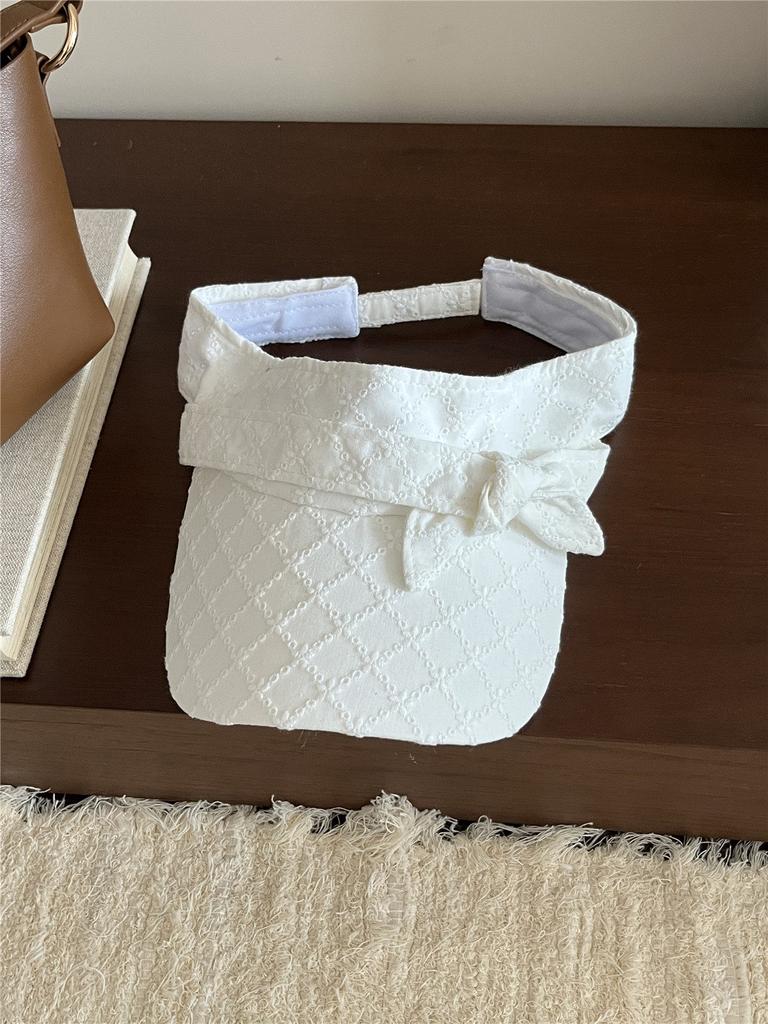 Koreanische Polka Dot Krawattenband Leeres Top Visierhut 2026 Neuer Sommer Süß Vielseitig Outdoor UV Sonnenschutzhut für Damen