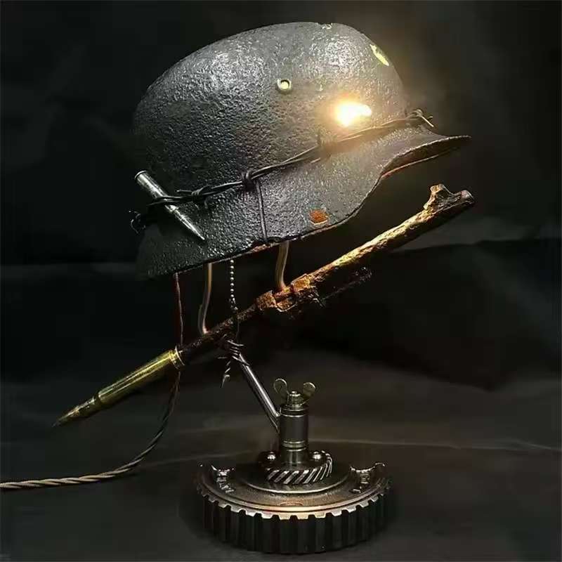 War relic lamp, commemorative historical resin desktop decoration, USB charging desk lamp, home decoration item